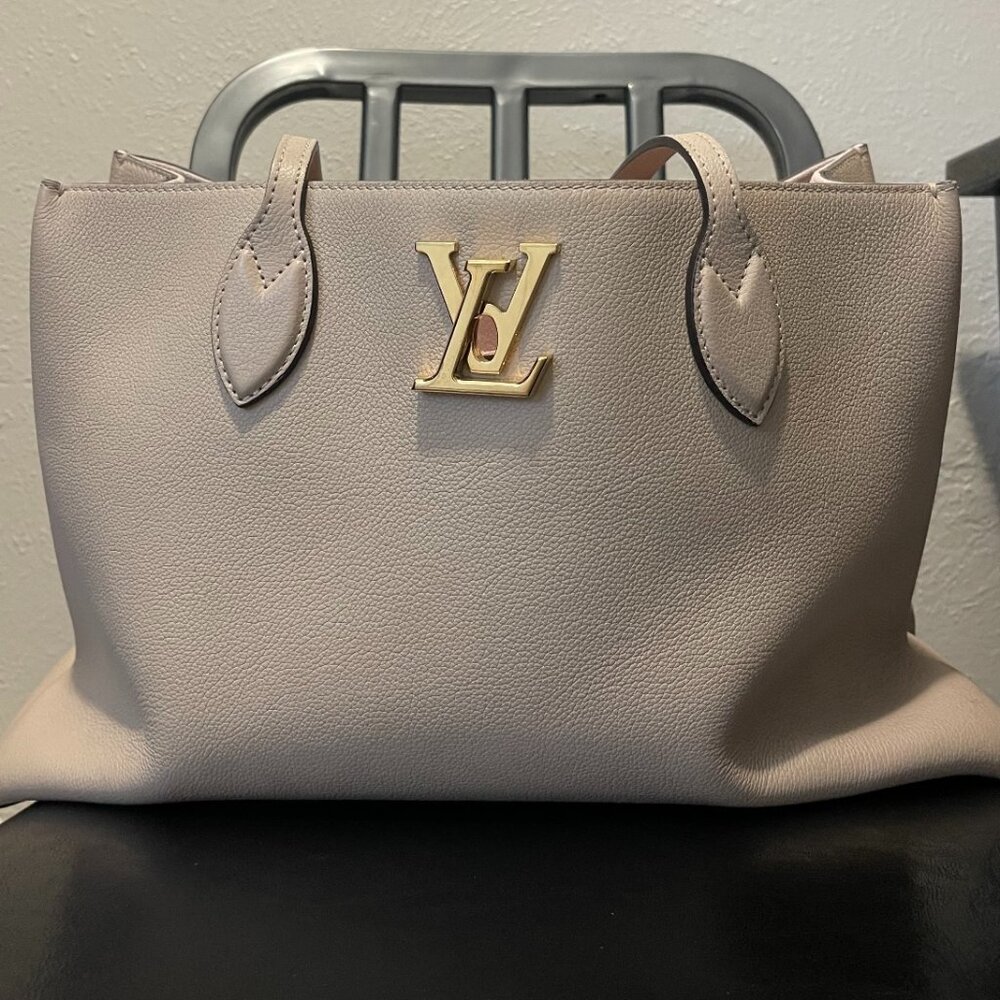 Louis Vuitton LockMe Shopper Tote in Greige with Pink Interior